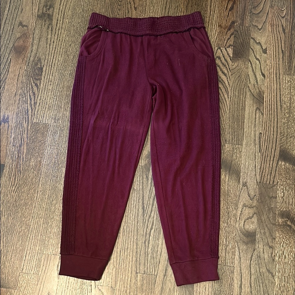 Saturday Sunday Pants Womens Size S Maroon Burgundy Jogger Pull On Anthropologie